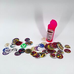 Lot Pogs & Slammers VTG Retro 90s Nostalgia Milk Caps Game Cardboard --3 Plastic